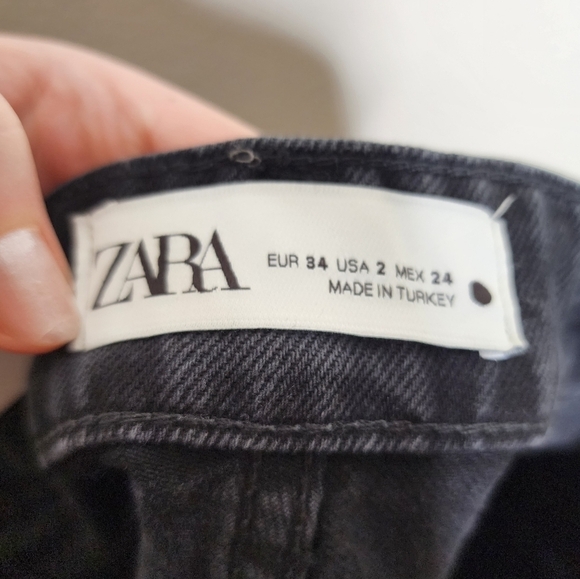 Zara Black With Embellishments Cut Off Shorts 2 NWT - Picture 6 of 6